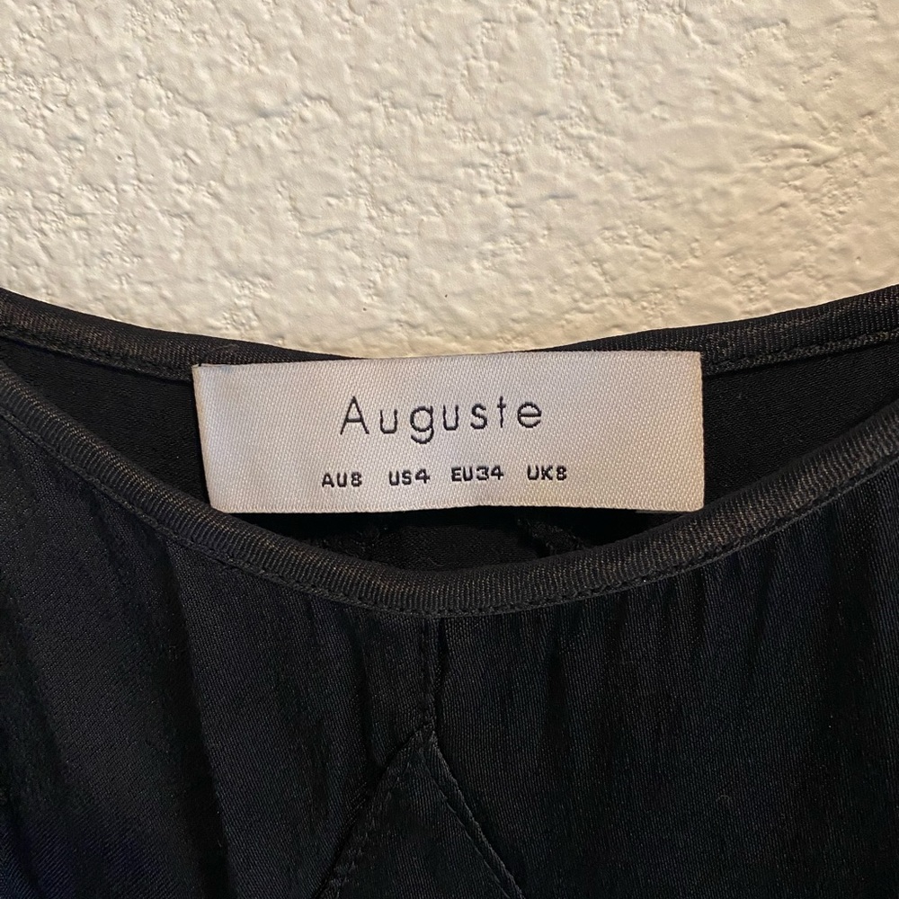 Auguste Black satin material long dress